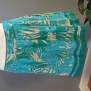 Ann Taylor Loft Vintage Palm Print Cotton Skirt  - Size 2